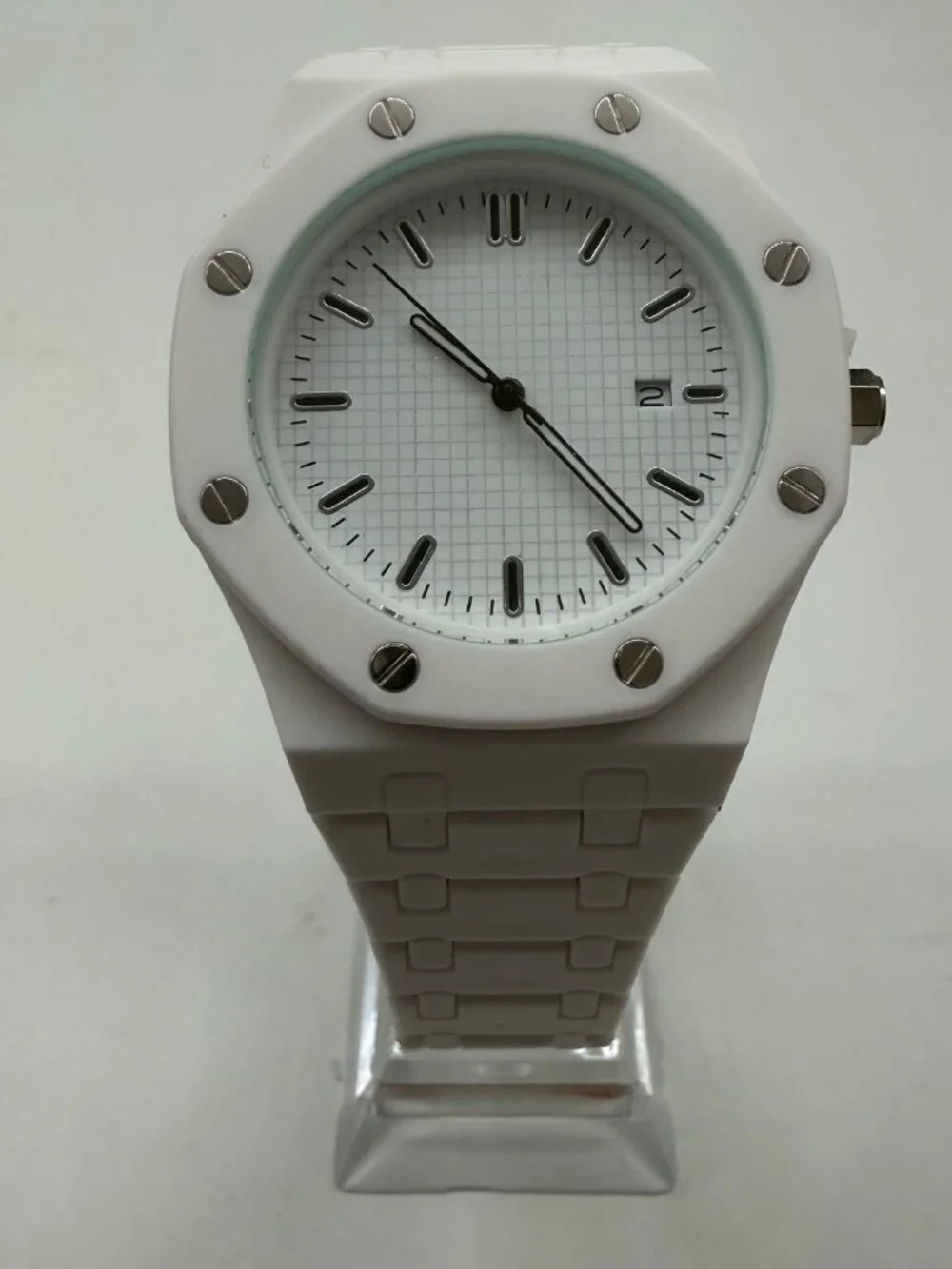 Lorinco AP-RP Men's Unisex White 43mm Quartz Day Date Watch NEW NO BOX